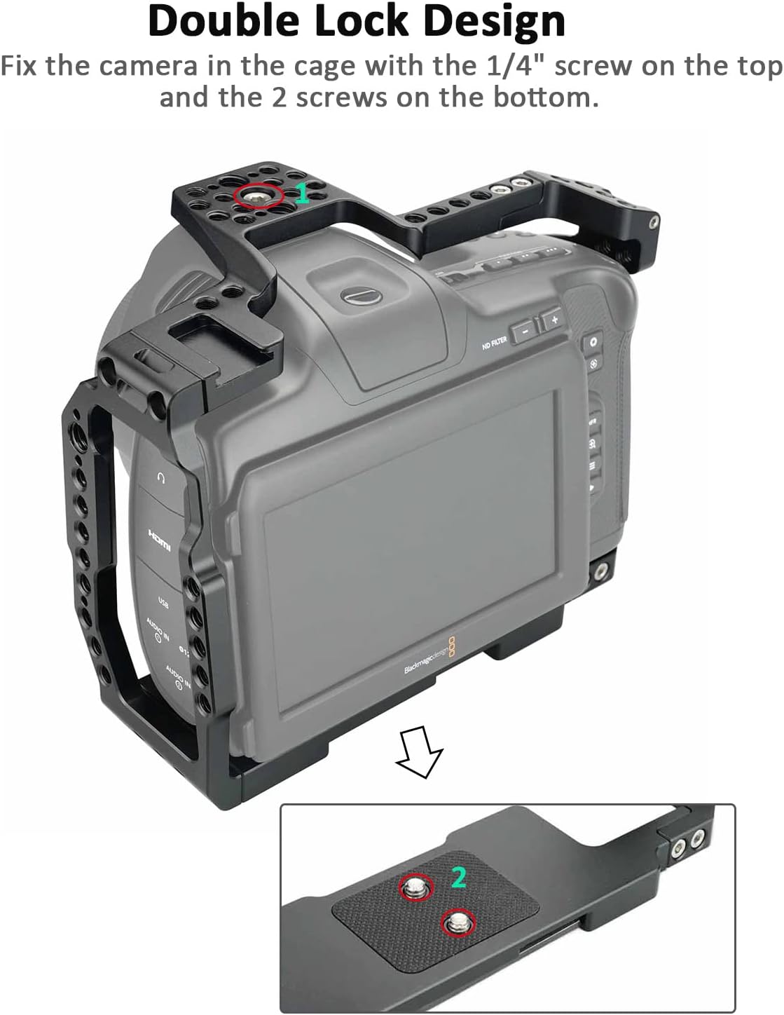 Camera Full Cage with NATO Rail, NATO Top Handle, T5 SSD Mount H2449