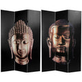 6 ft Tall Double Sided Buddha Canvas Room Divider W2481