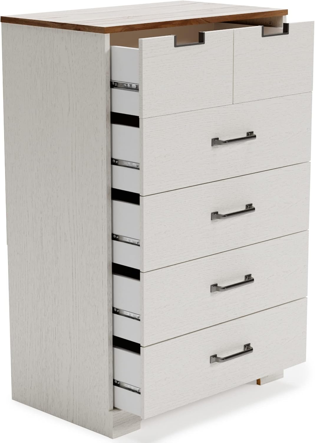 White 5 Drawer Wood Chest K4797