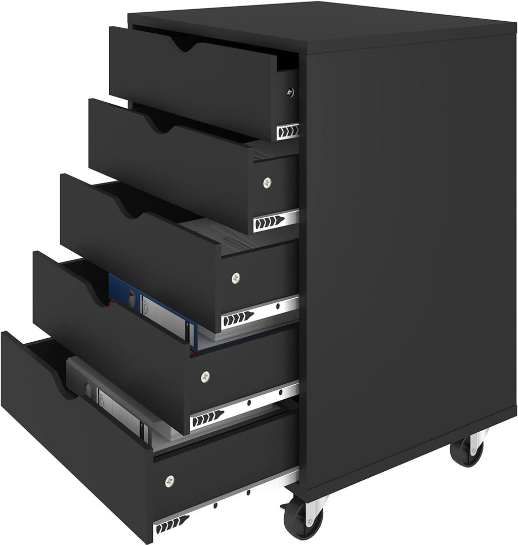 5 Drawer Black Storage Cabinet A2509