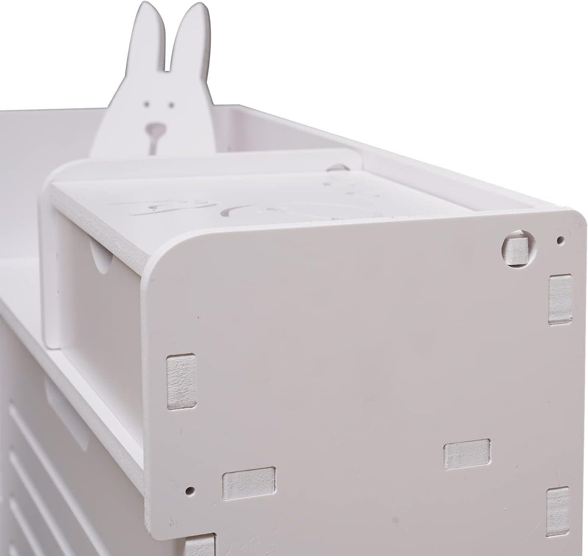 White Wood Look 2 Flip Drawers Freestanding Shoe Storage Cabinet K38043