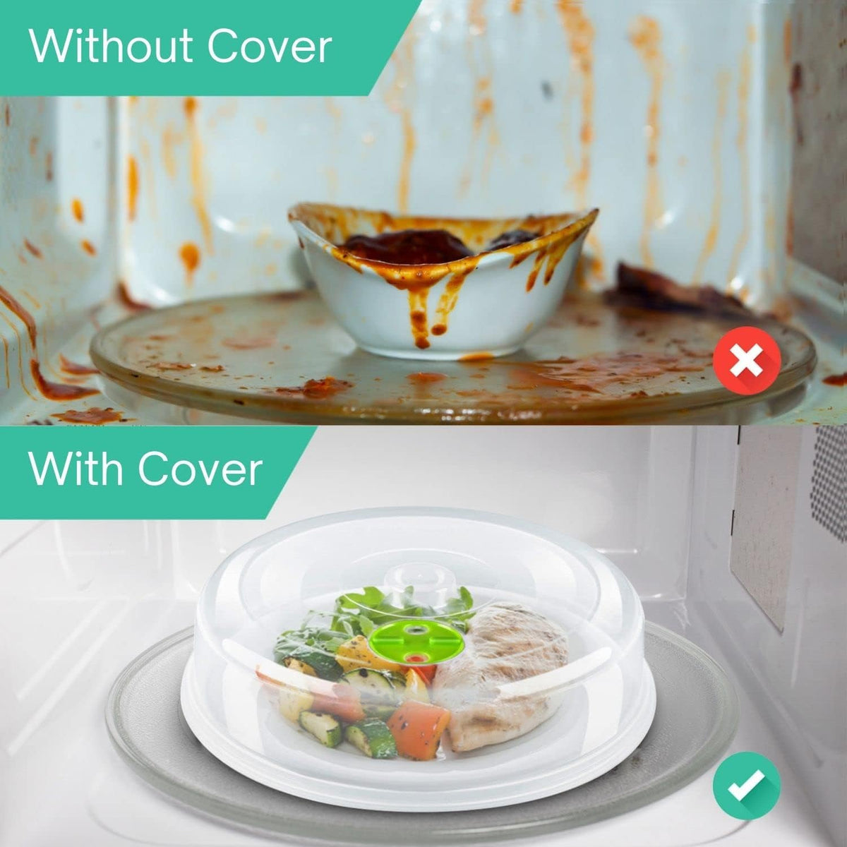Set of 5 Green Microwave Covers Q395084