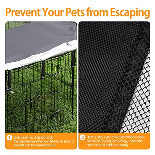 Metal Foldable Dog Playpen with 8 Panels 24”H & Bottom Pad R4456