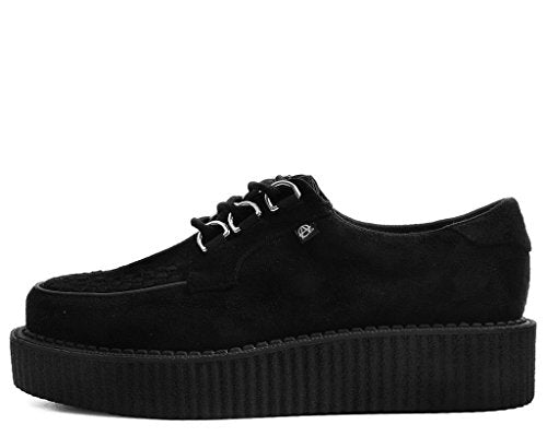 Black Faux Suede Creeper Shoes K1380
