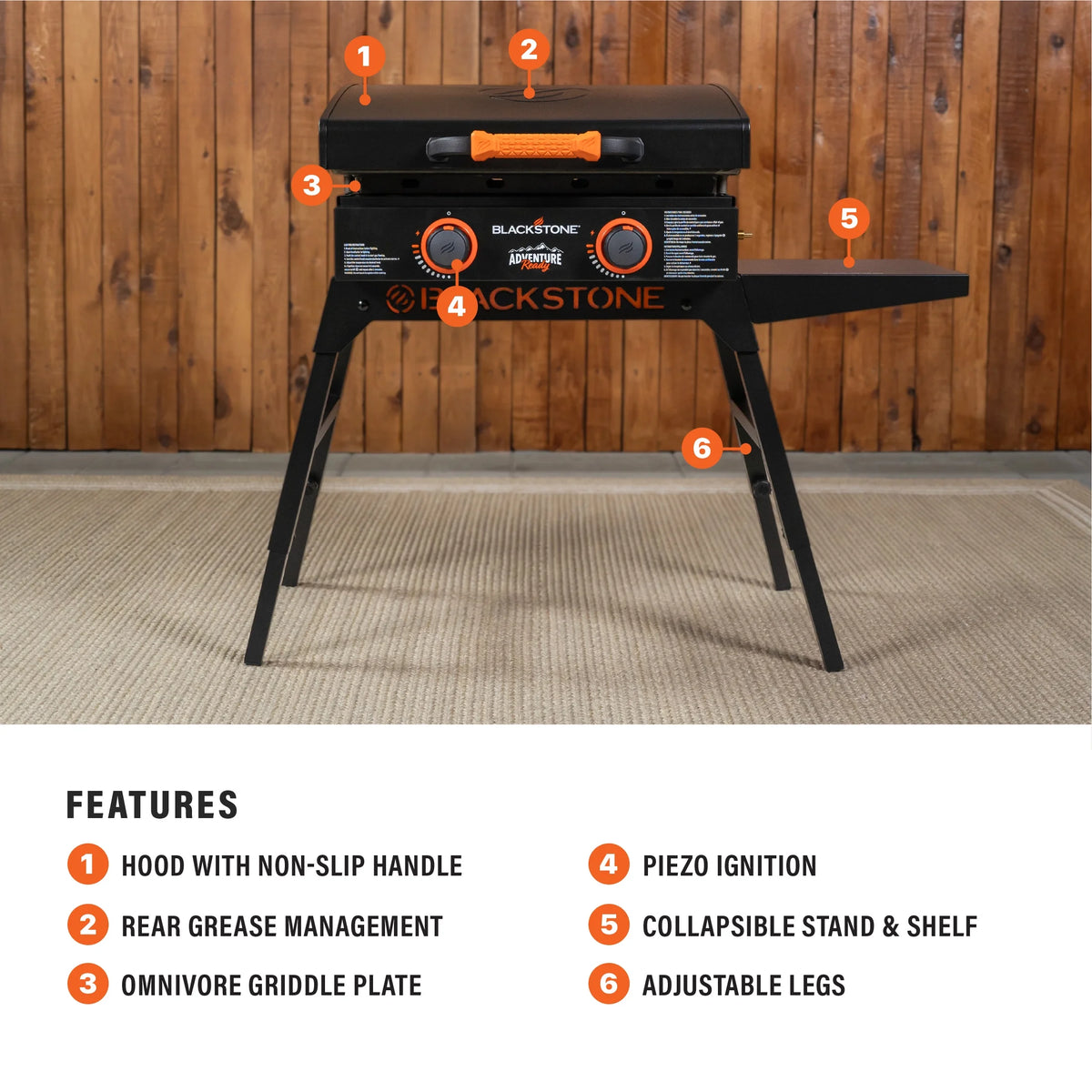 22 Propane Griddle with Stand and Adapter Hose F53715