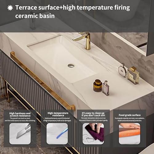 Bathroom Vanity with Sink includes Smart Defog Mirror, Modern Bathroom Sink Cabinet, Large Capacity Storage Space (48") V6283