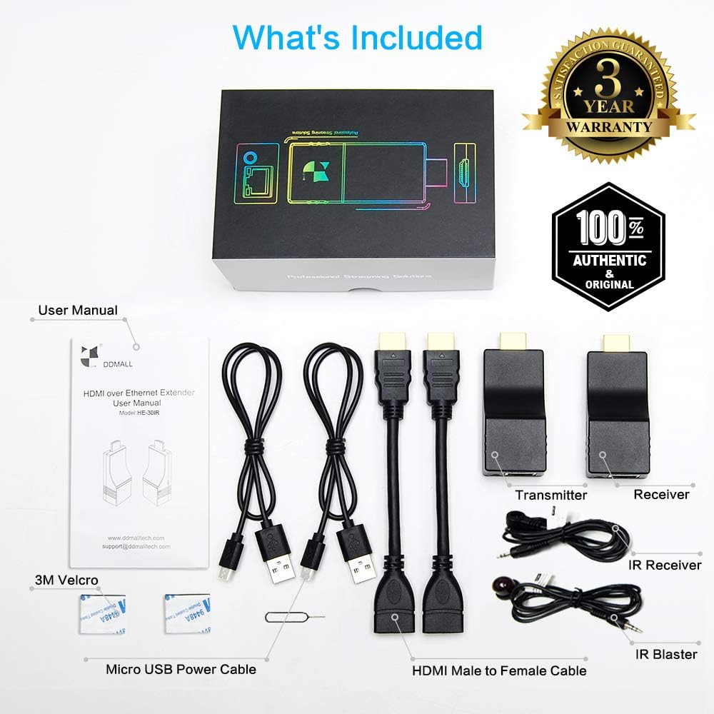 Mini 4K HDMI Extender Over Single CAT5e/CAT6 Cable with IR Remote H89321