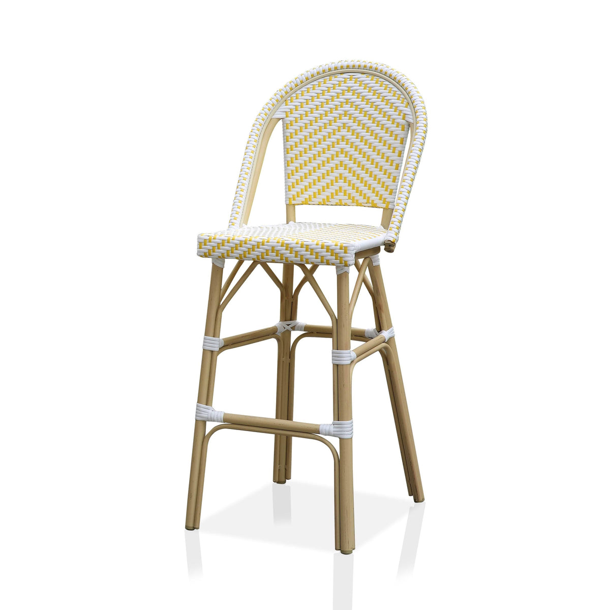 Natural Tone Patio Bar Chairs Set of 2 B6999