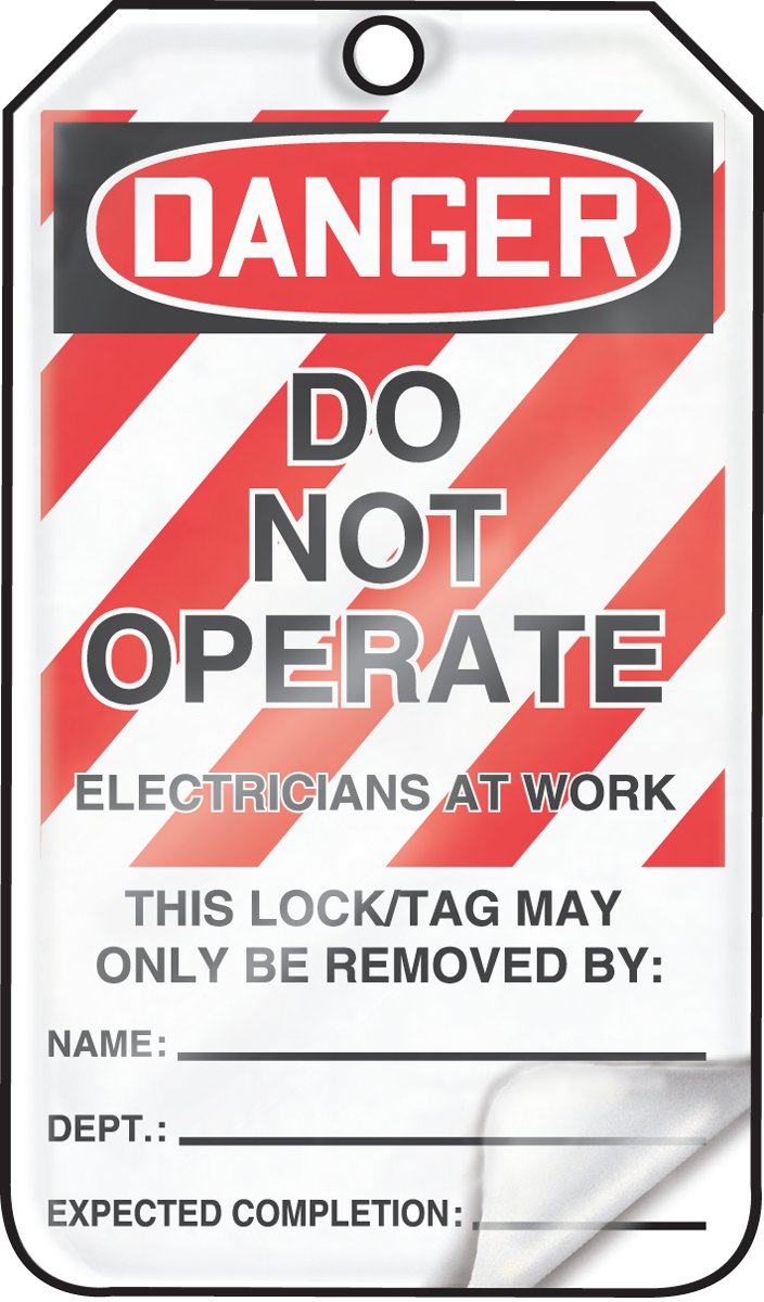 Lockout Tags, Pack of 25, Weather-Proof & Chemical Resistant Laminated O3641