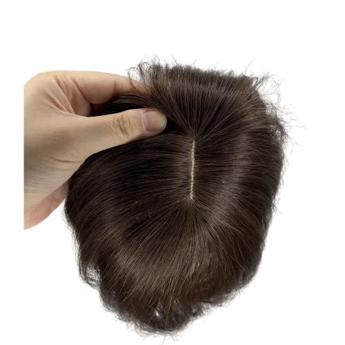 100% Human Hair Clip in Hairpieces with 3D Air Bangs Straight Hair Mid Part Wiglets (1B) N332058