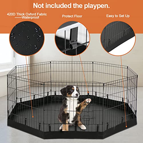 Metal Foldable Dog Playpen with 8 Panels 24”H & Bottom Pad R4456