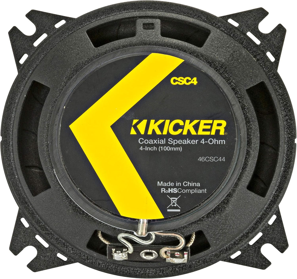 4 Inch Car Audio Speaker with Woofers, Yellow (2 Pack) K54196