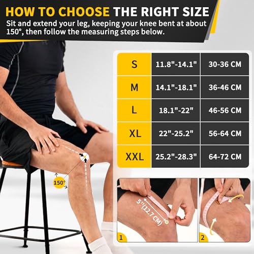 2 Pack Knee Compression Sleeves with Side Stabilizers & Patella Gel Pad V4843