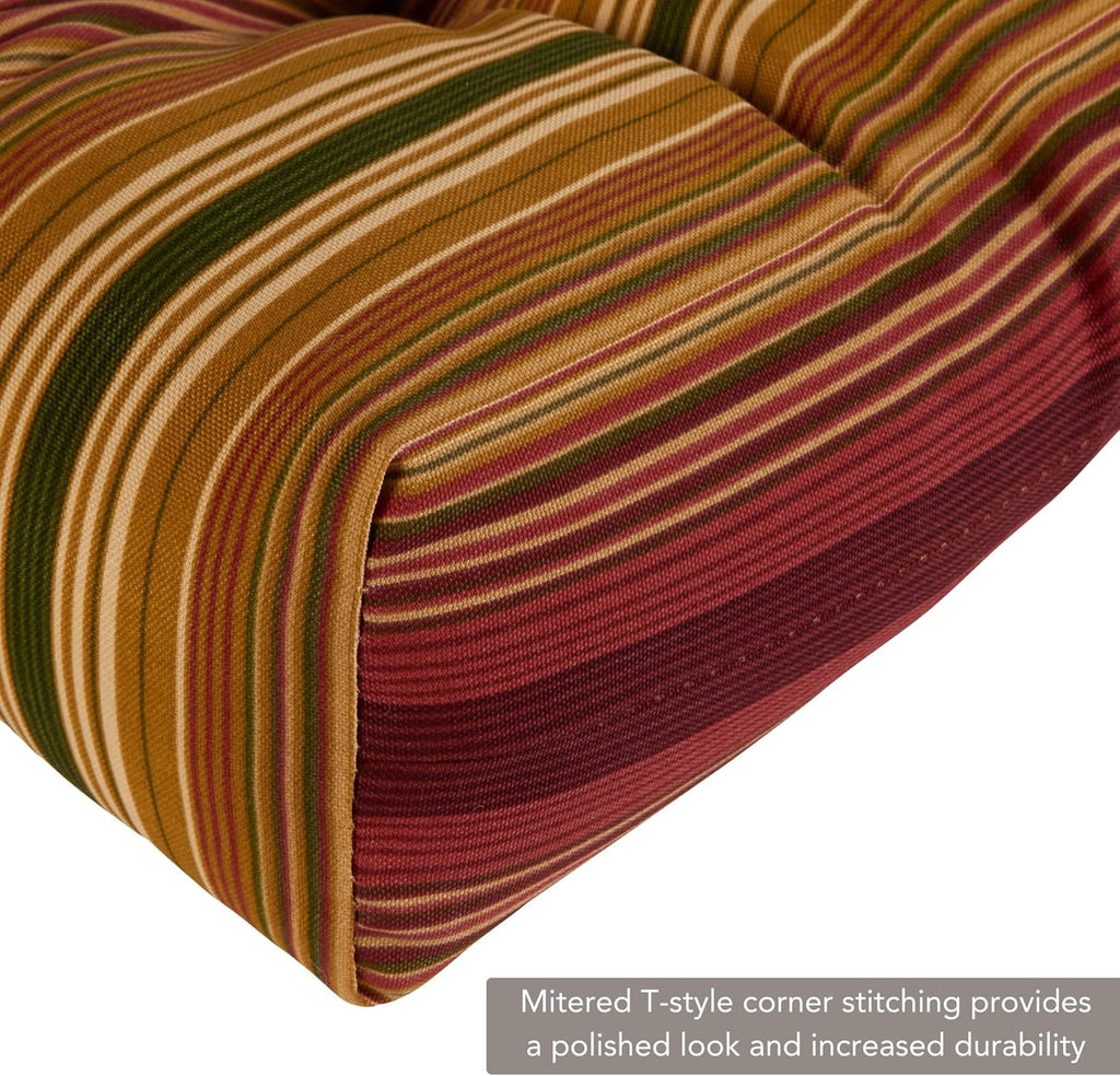 Outdoor 44 x 22-inch High Back Chair Cushion, Set of 1, Cinnamon Stripe L208