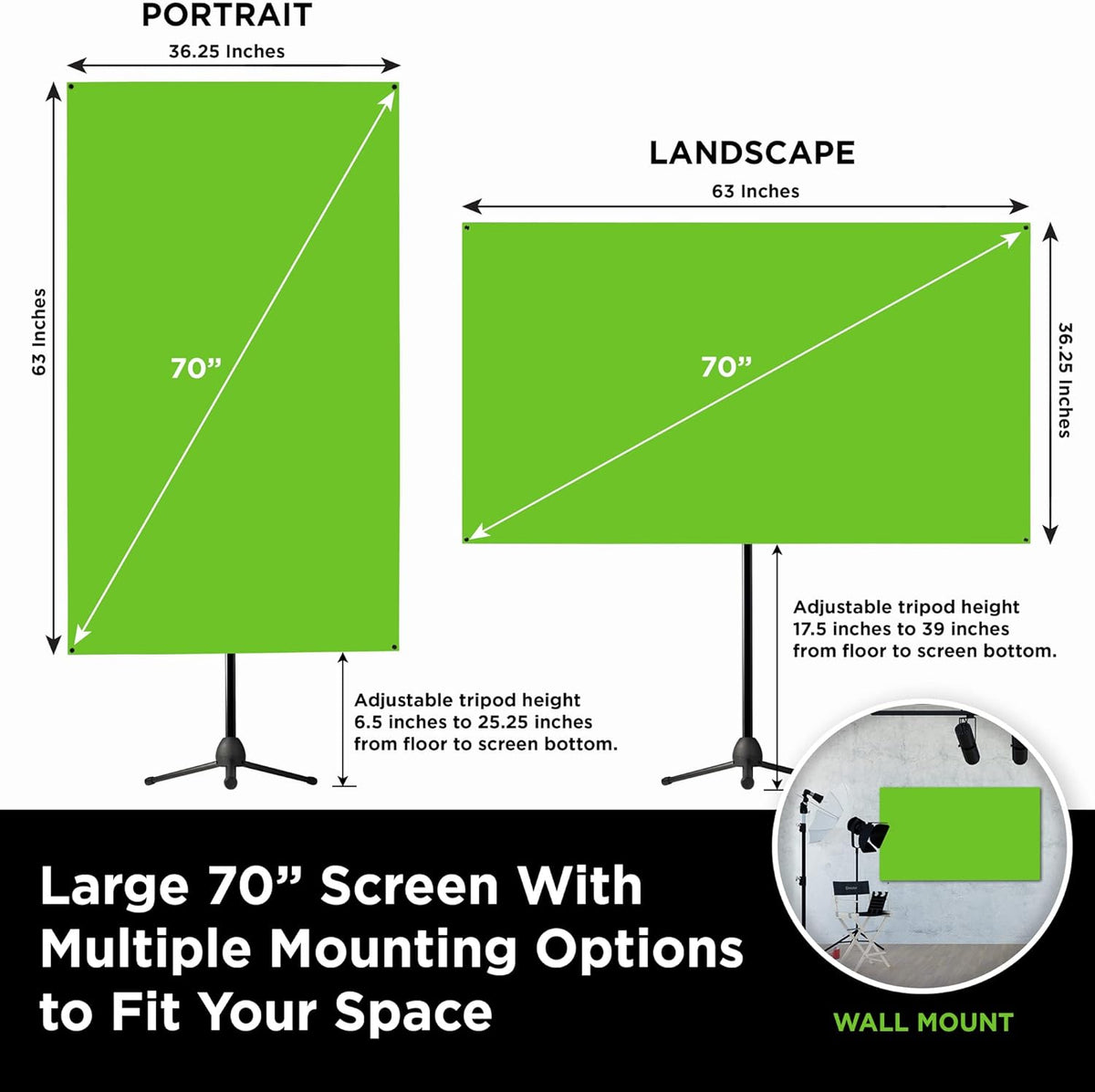 Green Screen with Stand Portable Chroma Key Panel O506379
