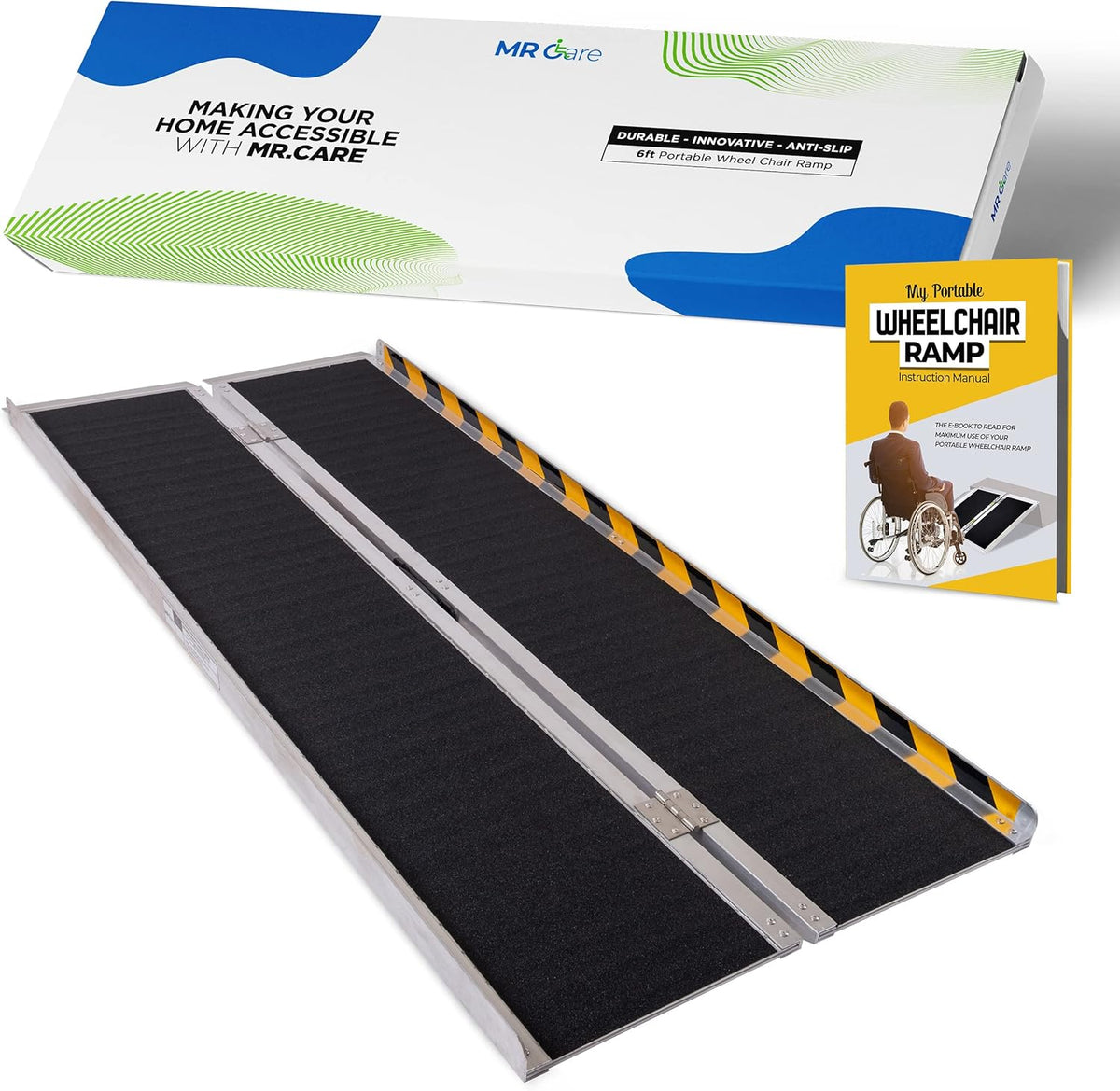 Portable Lightweight Foldable Wheelchair Ramp with Handle 4FT Y852929