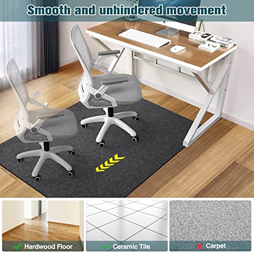 Corduroy Surface 1/6" Thick 55"x35" Office Chair Mat with Anti-Slip Backing V24355