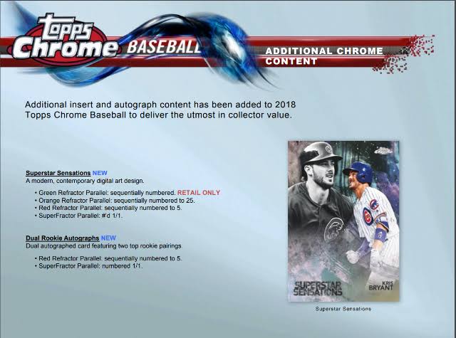 2018 Topps Chrome Baseball Blaster Box D3524