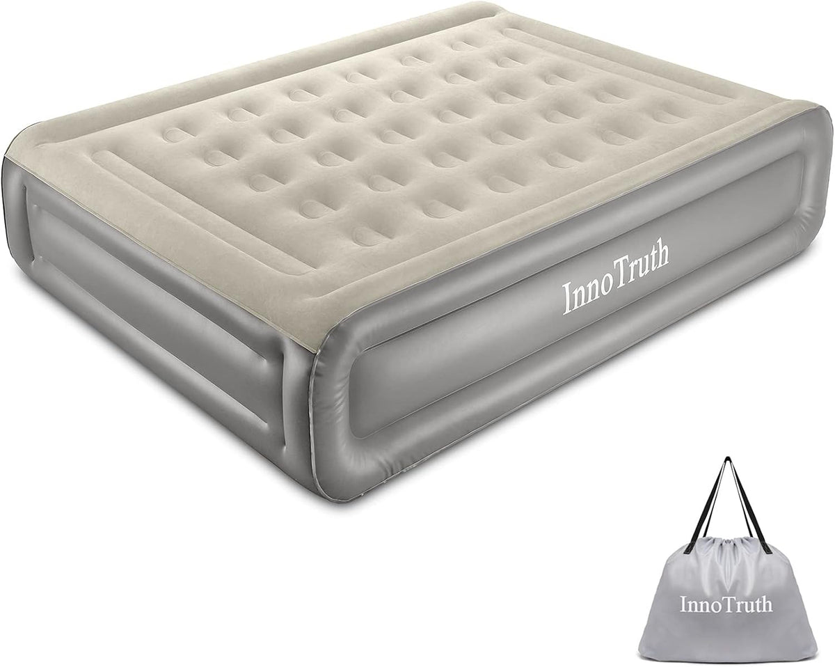 Twin Size Black Inflatable Air Mattress with Built-in Pump J711065