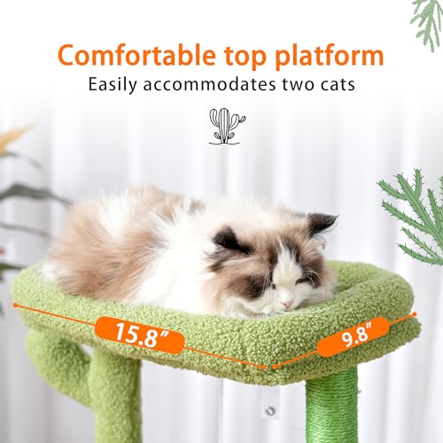 39.4 Inches Cat Tree with Scratching Post, Sisal Pole, Soft Platform, 2 Baskets and Dangling Toy H5220