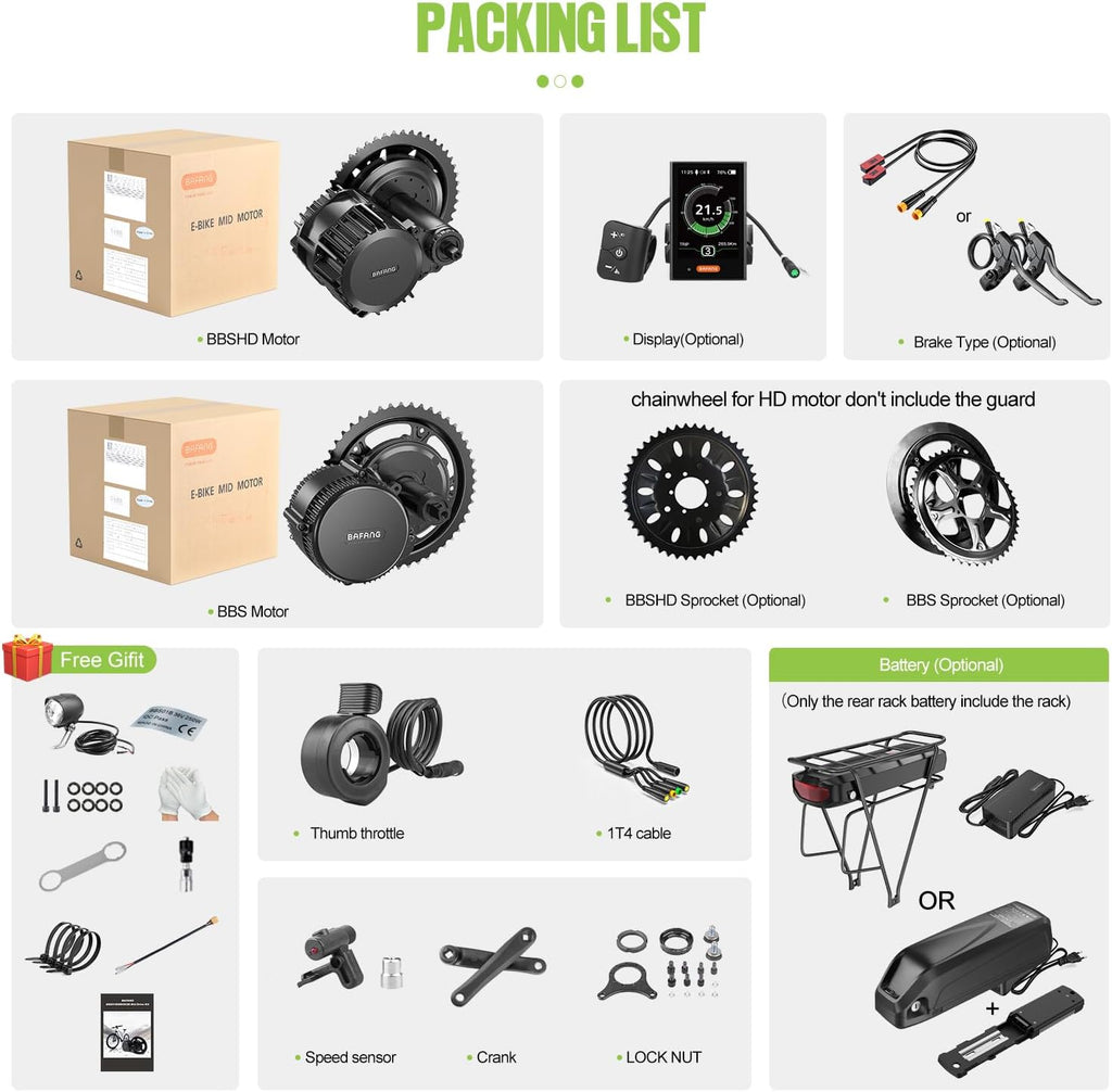 48V 750W Mid Drive Ebike Conversion Kit with 42T Chainring and 800S Display S191