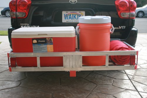 Aluminum Cargo Carrier with High Side Rails, 500-lb Load Capacity, Grey, 49" x 22.5" T8700
