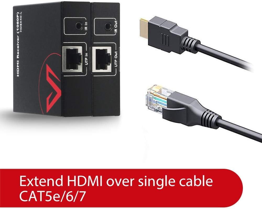 HDMI Extender over Cat5e/6/6a/7 up to 1080P@60Hz 164ft with IR Remote Control G30489