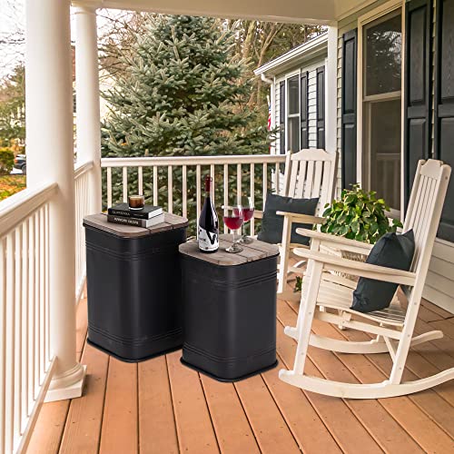Galvanized Metal Storage Ottoman Side Table P18198