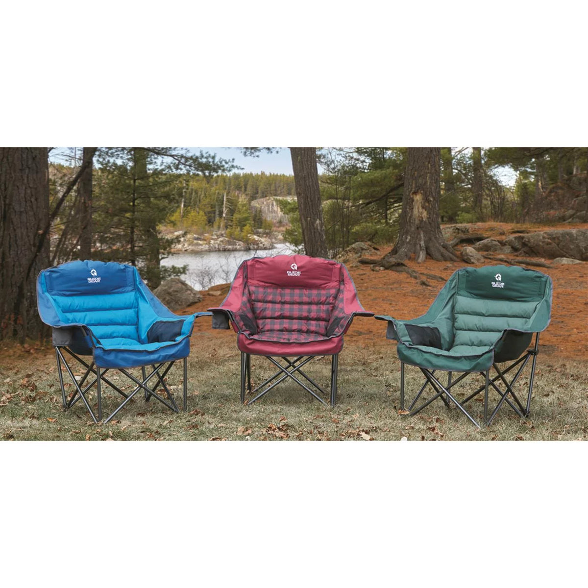 Oversized XL Padded Folding Camping Chair with Cup Holder Y336