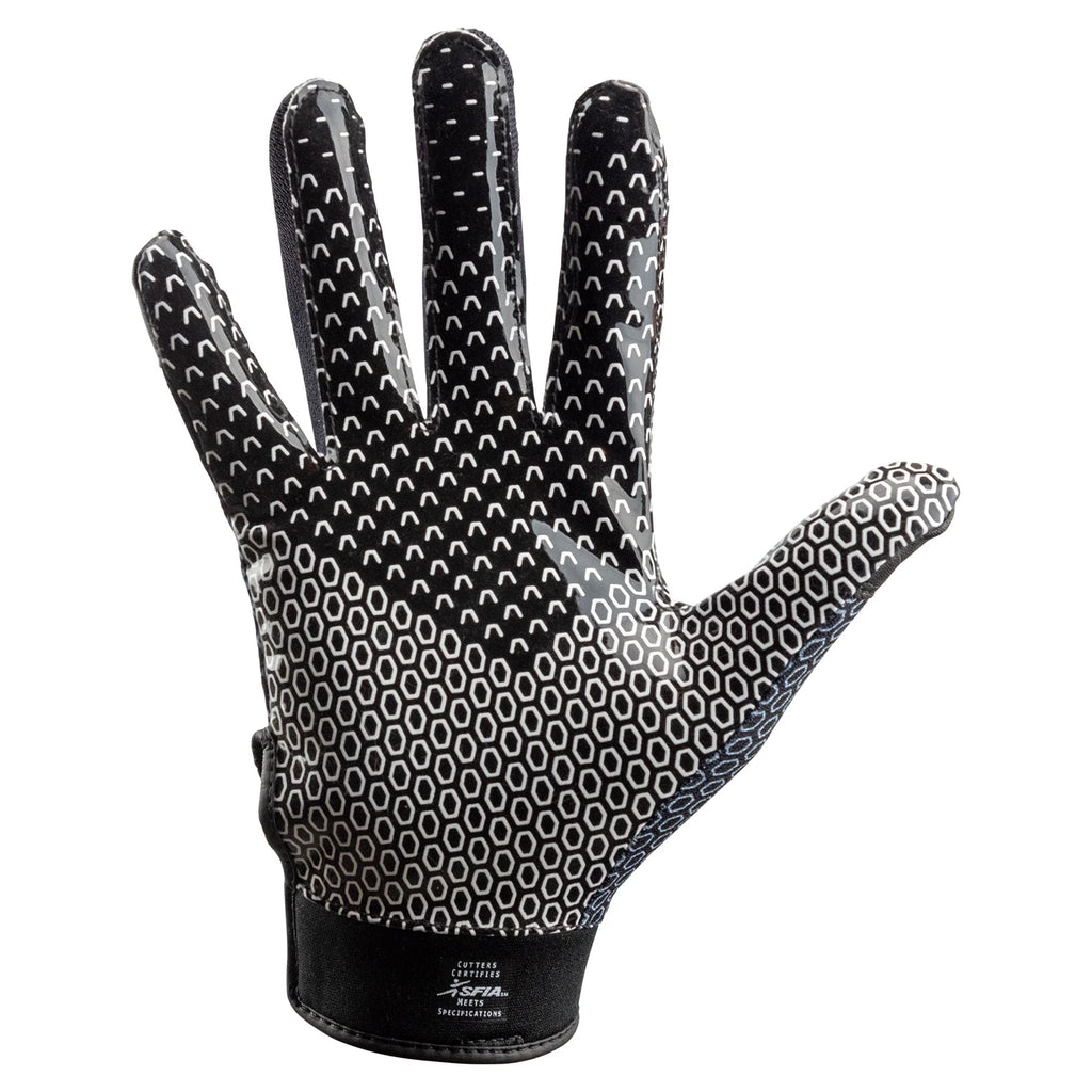 Football Receiver Glove with Silicone Grip, Adult S/M, Black G876655