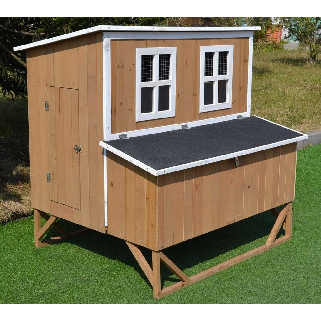 Large Wood Chicken Coop 4-8 Chickens 4 Nesting Box R567