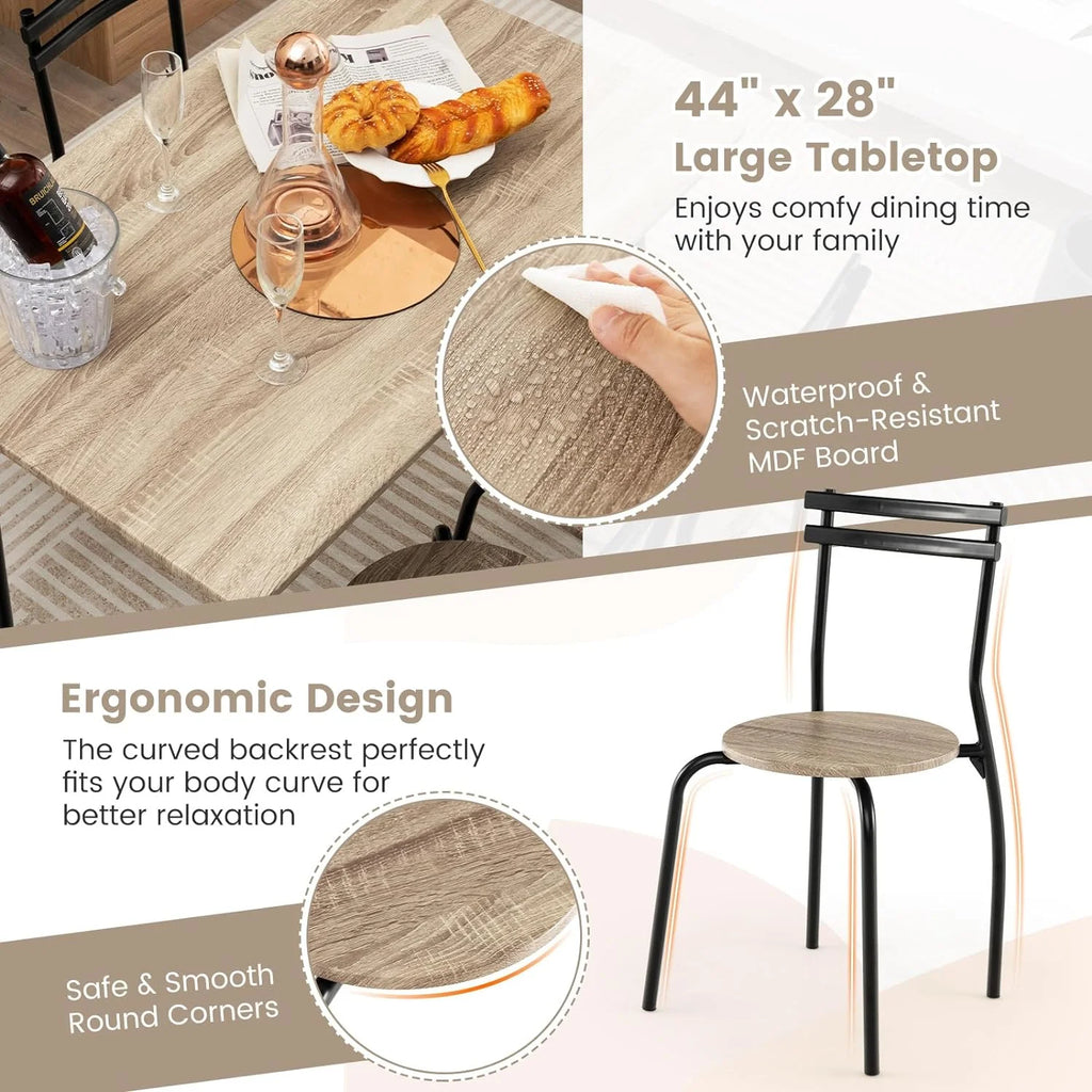 5-Piece Modern Dining Table Set with 4 Chairs G80631