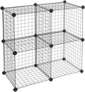 Black 4 Cube Wire Storage Shelves P9410