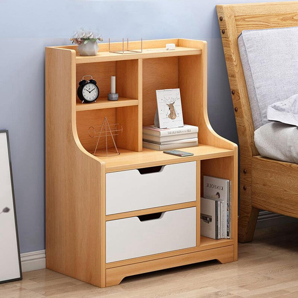 White Nightstand with Drawers & Shelf N714928
