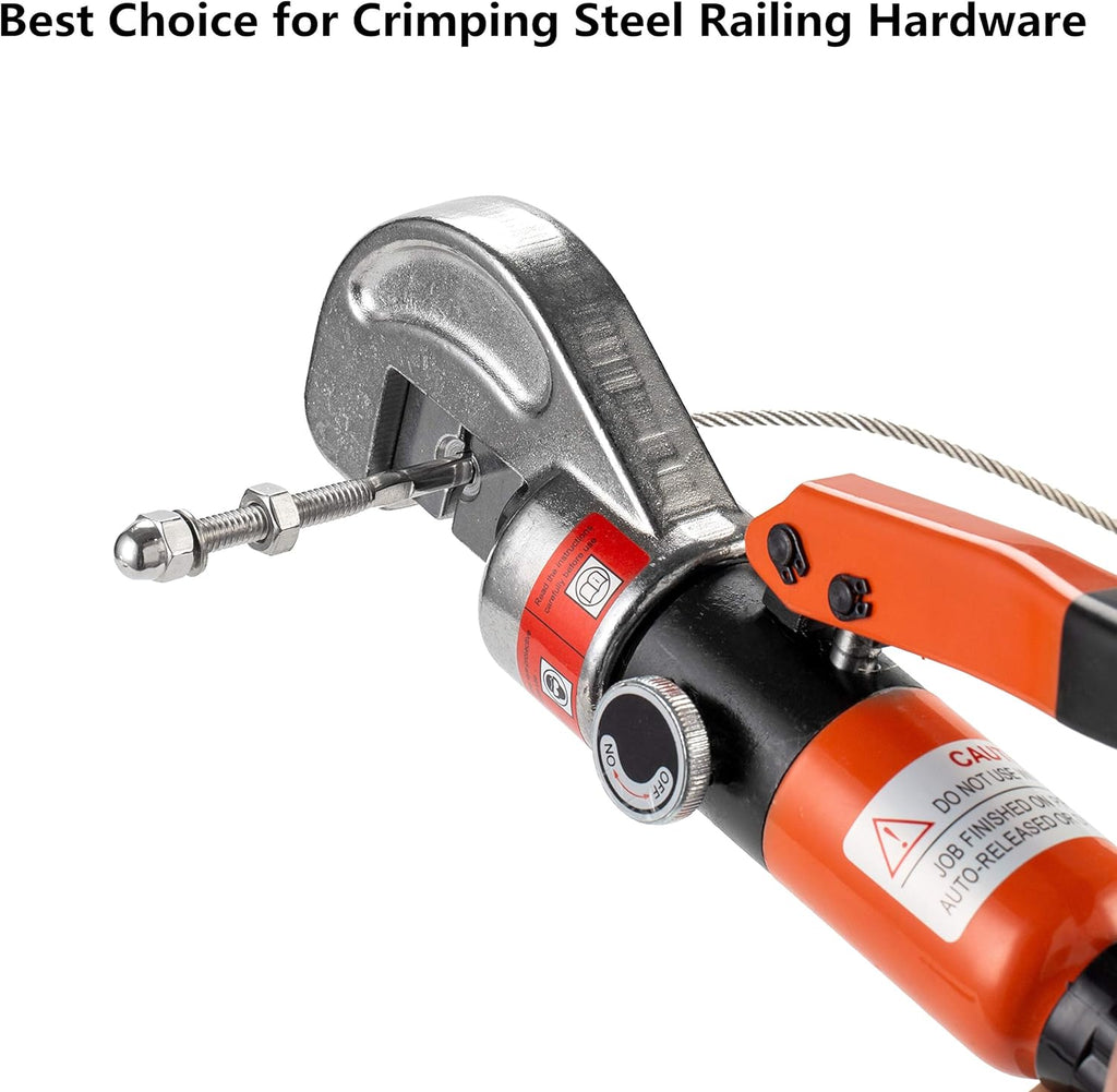 10 Ton Hydraulic Cable Crimper Hand Tool with 8 Pairs Dies and Cable Cutter T471