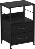 Brown Wood Nightstand with 2 Drawers and Open Shelf C988042