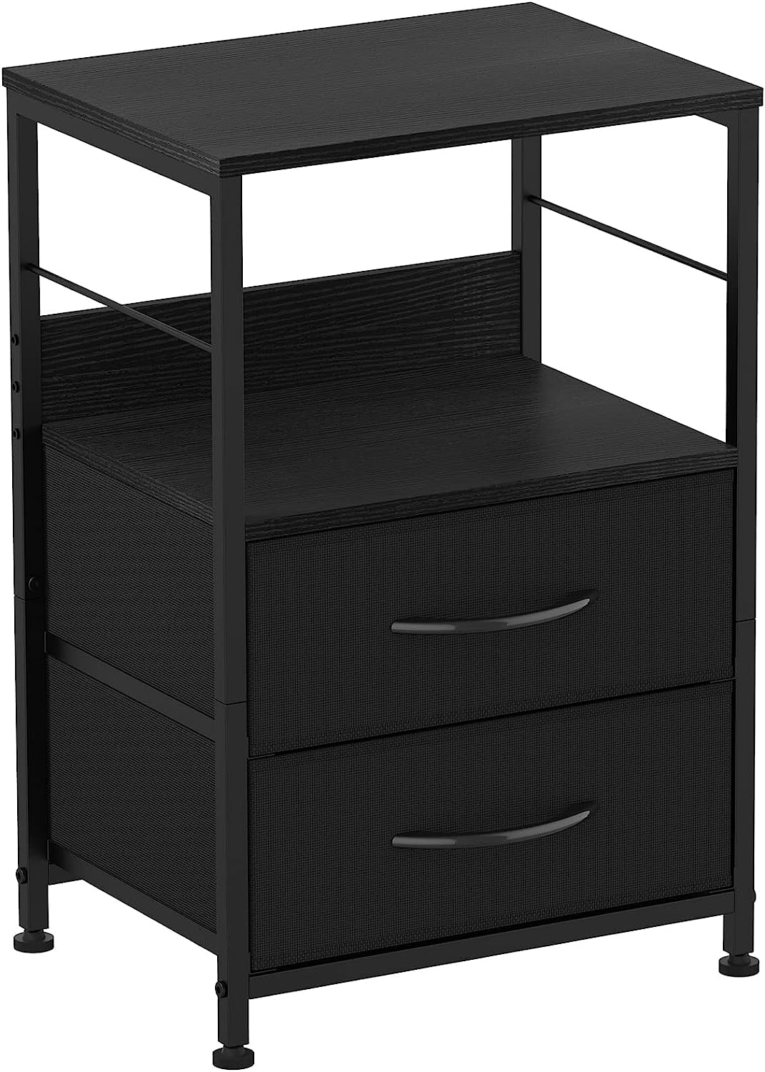 Brown Wood Nightstand with 2 Drawers and Open Shelf C988042