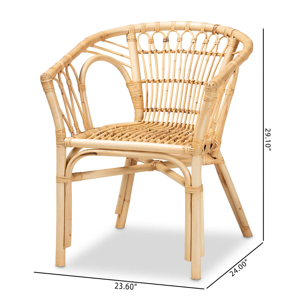 Natural Brown Rattan Dining Chair O738564
