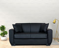 Black PU Leather Loveseat T52716