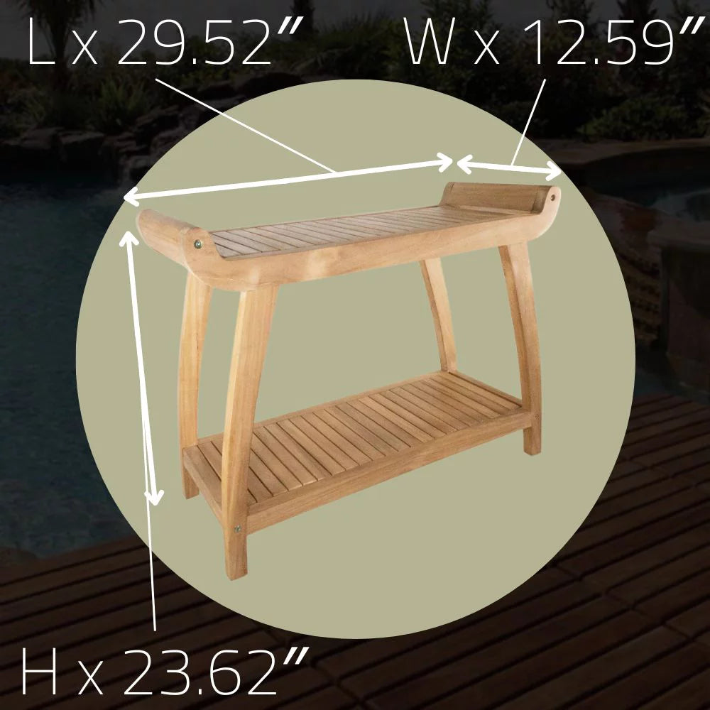 Curved Spa Bench with Shelf Q79253