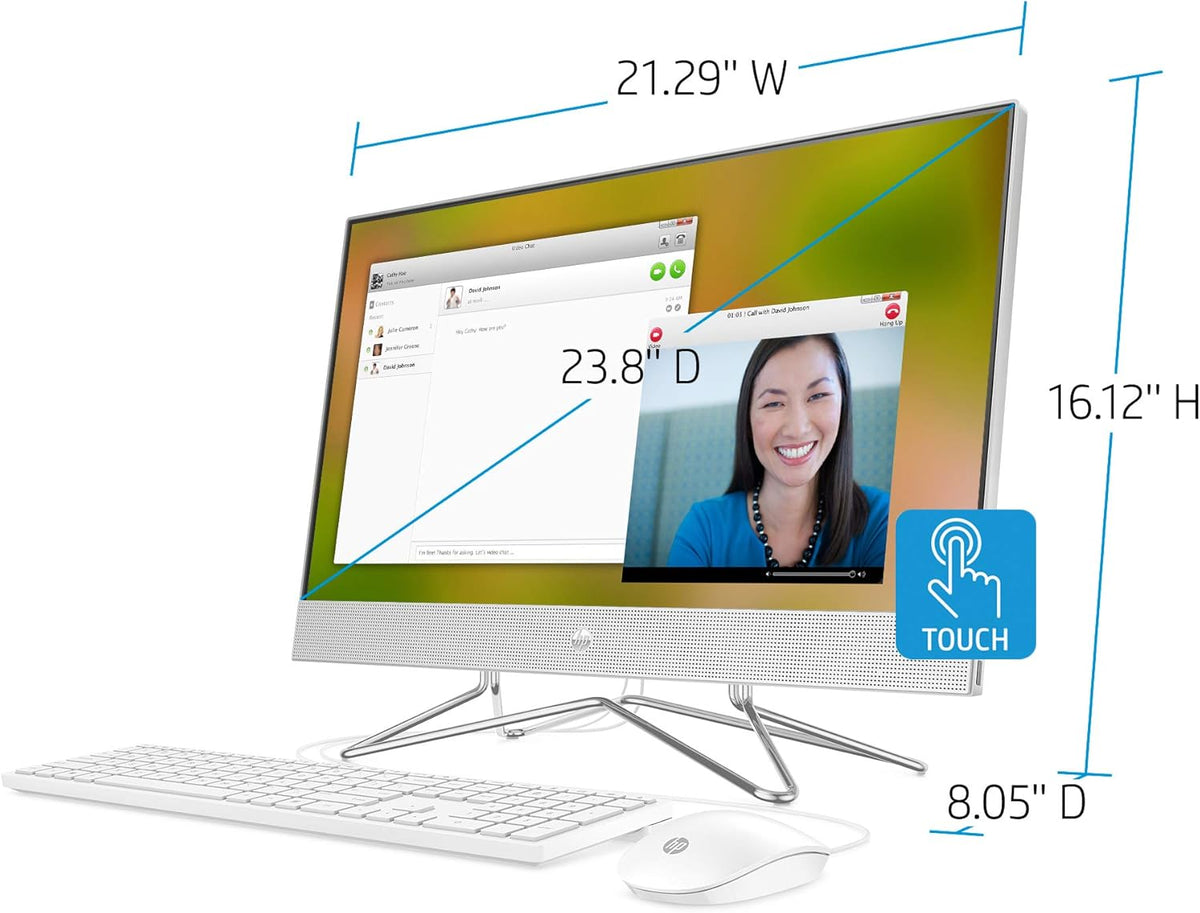 24-inch All-in-One Touchscreen Desktop Computer, AMD Ryzen 5 4500U Processor, 12 GB RAM, 512 GB SSD, Windows 10 Home, Silver I933