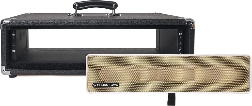 Vintage 2U Amp Rack Case with Rubber Feet, Black E178