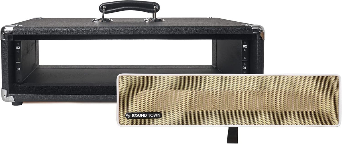 Vintage 2U Amp Rack Case with Rubber Feet, Black E178