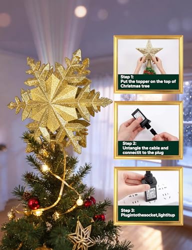 Christmas Tree Topper Lighted Silver Snowflake W948212