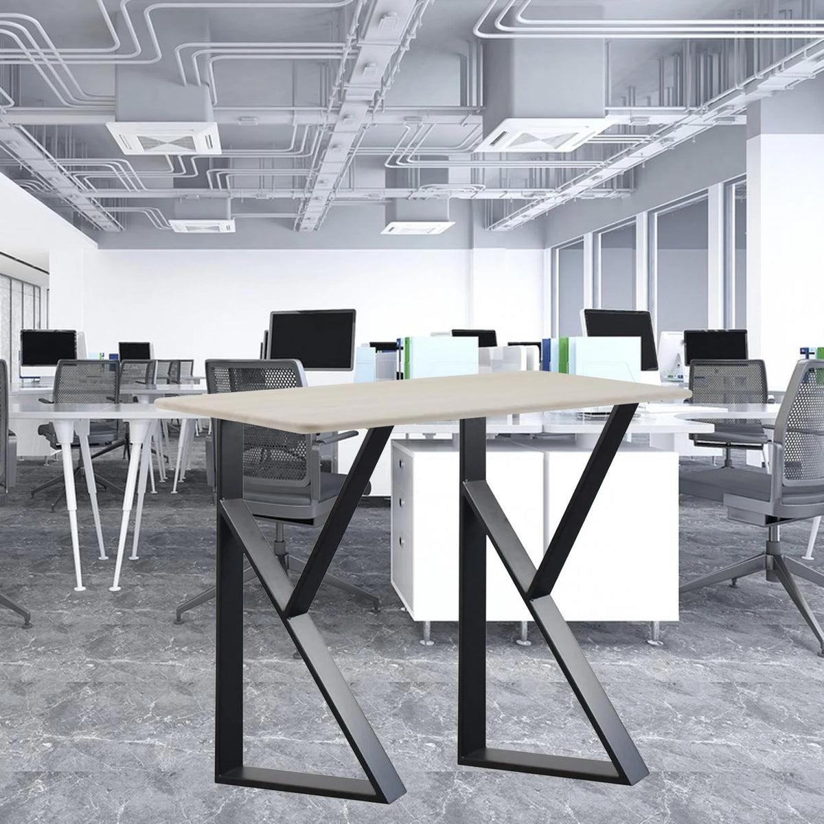 Black Metal Table Legs 2Pcs M424