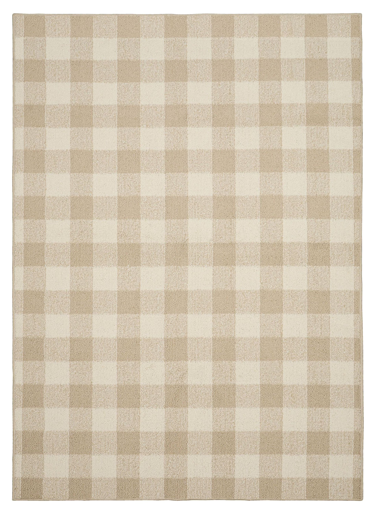 Tan/Ivory Buffalo Plaid 7 ft. x 10 ft. Area Rug B5163