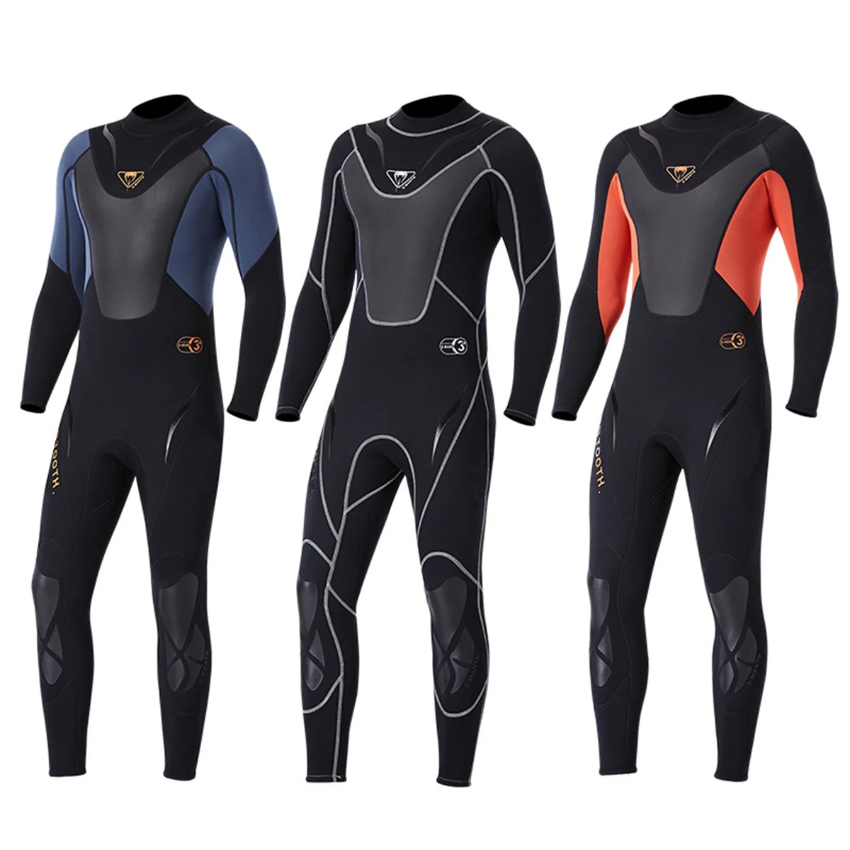3mm Neoprene Full-body Wetsuit with Back Zipper P352