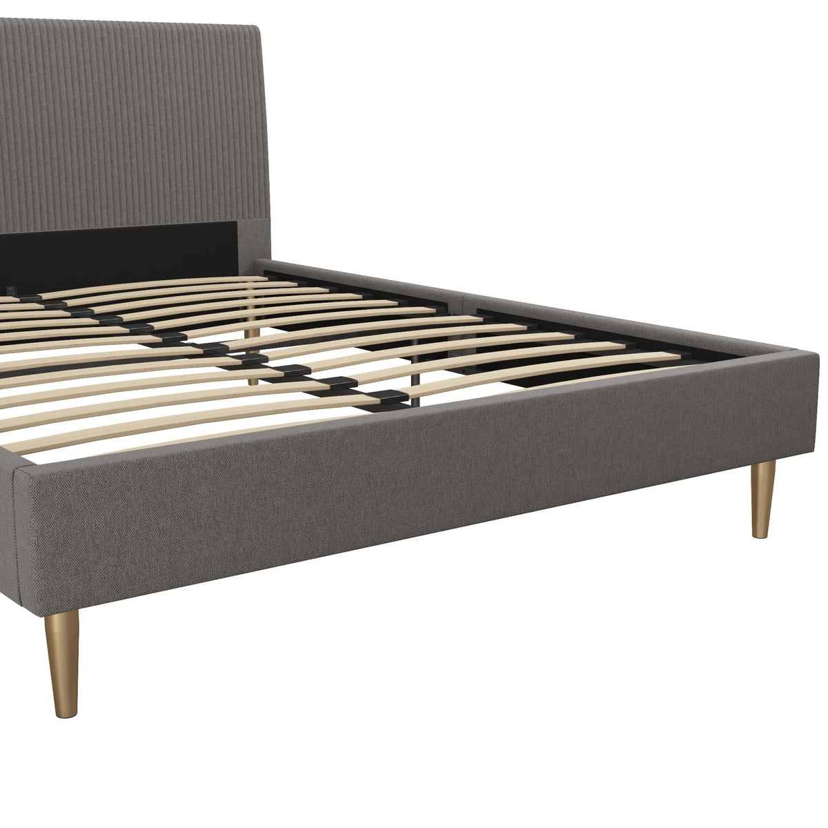 Ivory Velvet Queen Upholstered Bed with Headboard J10874