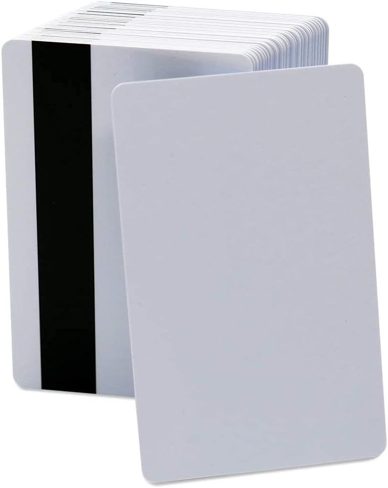 100 Pack White PVC Cards with HiCo Magnetic Stripe Y510306