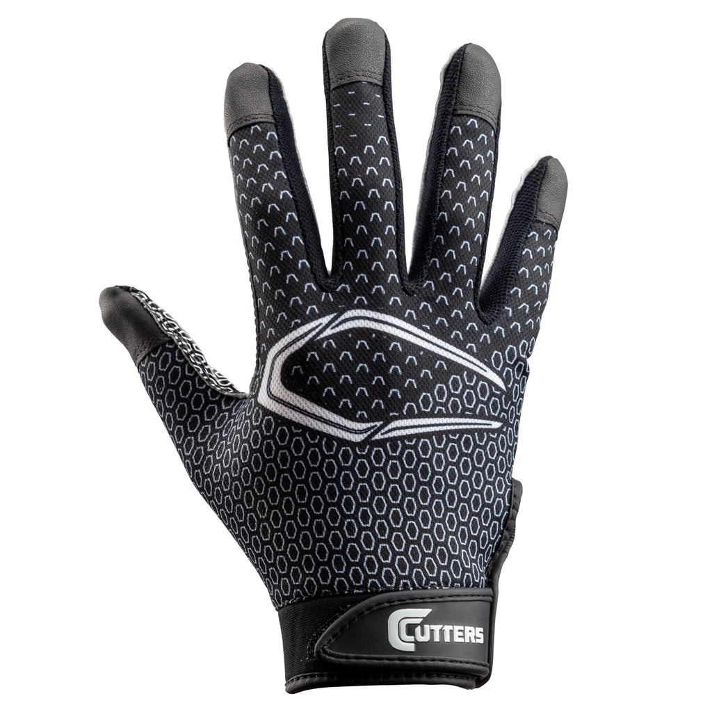 Football Receiver Glove with Silicone Grip, Adult S/M, Black G876655